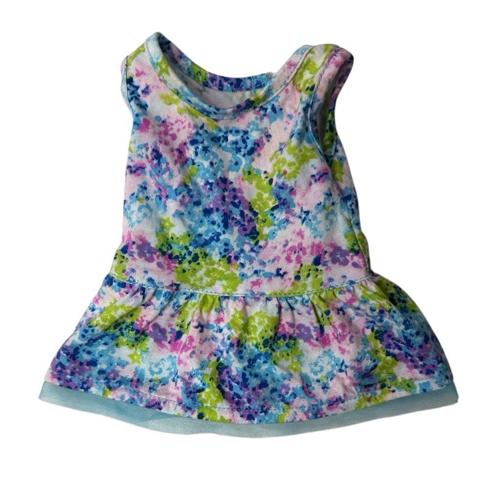American Girl Truly Me Floral Meet Dress With Tulle Trim.
